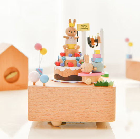 Handcrafted Happy Birthday Wooden Music Box